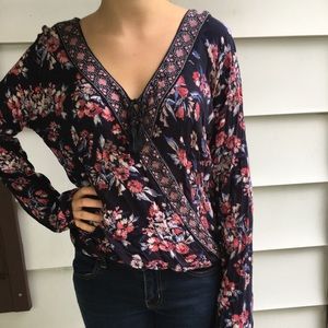 Flower wrap top